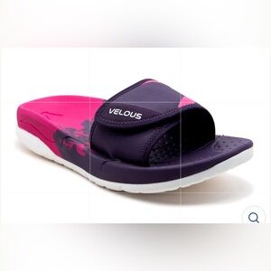 Velous Pink Purple Hoya Adjustable TriMotion 
Technology Comfort Slider Sandal 8